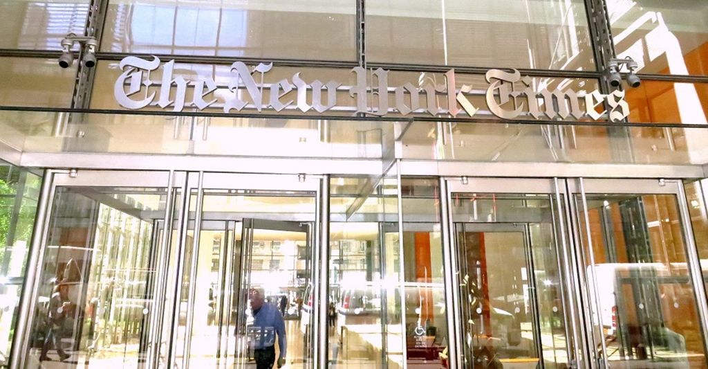 Entrada a las oficinas de The New York Times