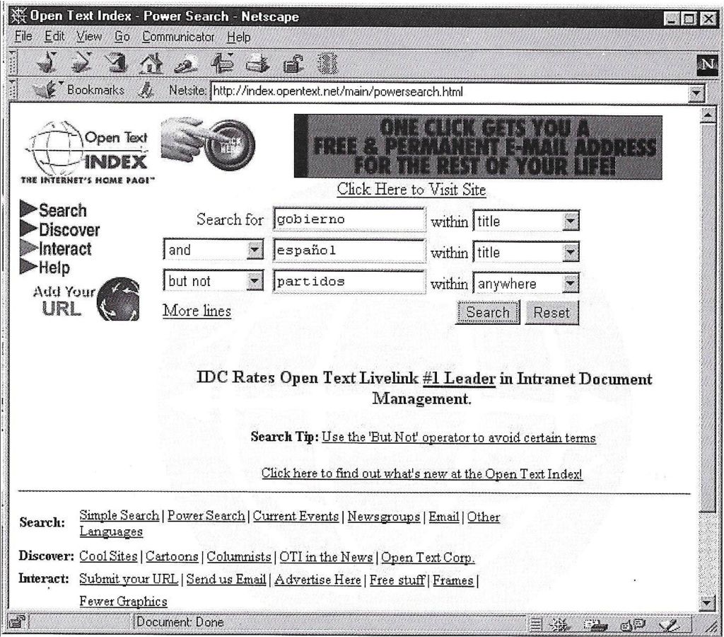 Open Text Index